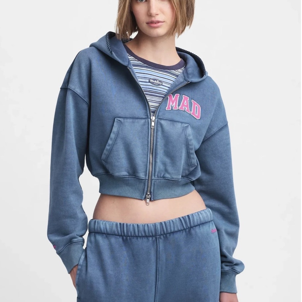 MAD HAPPY CROPPED HOODIE SMALL - Picture 1 of 8